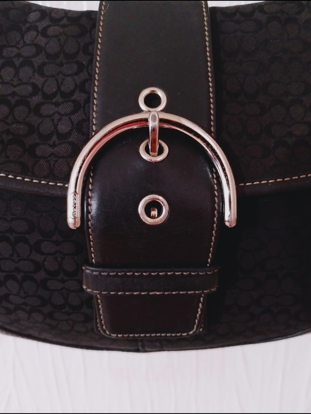 Coach Vintage Soho Buckle Flap Signature Monogram Shoulder Bag #6808 - Picture 8 of 15